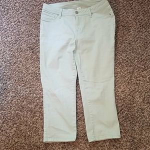 Mint Green Cropped Jeans